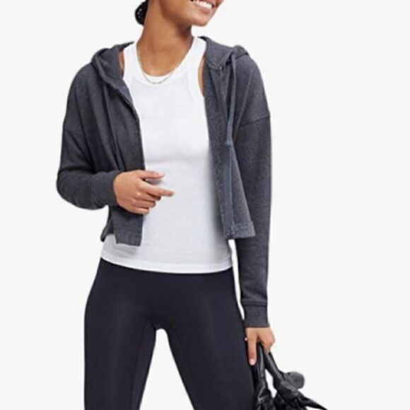 Bandier x WSLY Ecosoft Cropped Zip Up Hoodie - Picture 2 of 13